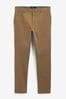 Tan Brown Stretch Skinny Fit Chino KHAITE Trousers