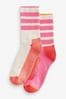 Pink Stripe SneakersbeShops Active Sports Walking Ankle Socks 2 Pack