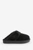 Simply Be Black Suede Slippers in Wide Fit