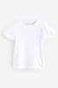 Weiß - T-Shirt mit kurzen Puffärmelchen (3 Monate bis 7 Jahre)