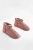 Mink Pink Faux Fur Lined Suede Slipper Boots