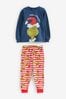 Vanilla Underground Blue The Grinch Boys Long Sleeve Long Leg 100% Cotton Pyjamas Christmas Set