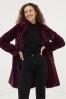 FatFace Purple Freya Faux Fur Long Coat