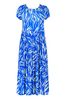 Live Unlimited Curve Blue Zebra Print Jersey Swing Dress
