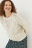 FatFace Natural Candice Cable Crew Jumper