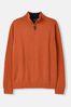 Joules Hillside Orange Knitted Quarter Zip Jumper