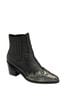 Ravel Black Leather Pull-On Ankle Boots