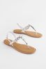 Silver Regular/Wide Fit Forever Comfort® Jewel Toe Post Sandals, Regular/Wide Fit