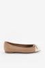 Camel Forever Comfort® Round Toe Leather Ballerina Shoes