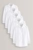 White Slim Fit 5 Pack Long Sleeve Formal School Shirts (3-18yrs)