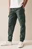 Dark Petrol Green Regular Tapered Stretch Utility Cargo Trousers, Regular Tapered Fit