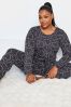 Yours Curve Scripted Heart Star Tapered Pyjamas Set