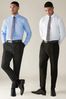 White/Blue Shirt And Tie Set 2 Pack, Regular Fit