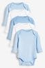 Blue Baby Long Sleeve Bodysuits 5 Pack