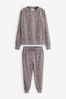 Lilac Purple Leopard Foil Supersoft Cosy Pyjamas, Regular