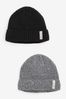Black/Grey Thinsulate™ Beanie Hats baker-boy 2 Pack