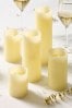 White Set of 5 Real Wax LED Candles