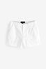 White Cargo Denim Shorts, Regular