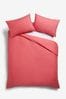 Raspberry Pink Cotton Rich Plain Duvet Cover and Pillowcase Set, Plain
