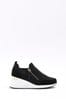 River Island Black/White Girls Drenched Wedge Trainers