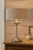 Brushed Chrome Burford 3 Light Table Lamp