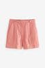 Pink Tailored Linen Blend Shorts