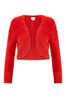 Yumi Red Eyelash Knit Bolero