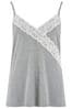 Pour Moi Grey & White Sofa Loves Lace Hidden Support Soft Jersey Cami