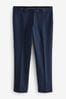 Bright Blue Slim Textured Suit: Trousers