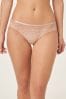 Light Pink Thong Microfibre And Lace Knickers