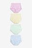 Pastel Colours Full Brief Cotton Rich Logo Knickers 4 Pack