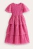 Boden Pink Foil Star Tulle Dress