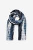 Navy Blue Tie Dye Lightweight Scarf Cover-Up
