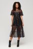 Superdry Sheer Sequin Woven Midi Dress