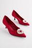Red Regular/Wide Fit Forever Comfort® Jewel Trim Kitten Heels