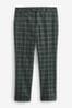 Green Trimmed Check Suit Trousers
