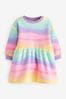 Rainbow Printed Sweat Dress marchio (3mths-7yrs)