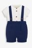 Stone JoJo Maman Bébé 2-Piece Baby Grandad Shirt & Shorts Set