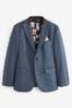 Bright Blue Tailored Tailored Herringbone Suit Jacket, Tailored Fit