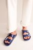 Boden Blue Lyla Double Buckle Slides