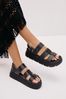 Black Chunky Platform Sandals