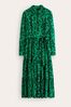 Boden Green crome Flo Midi Shirt Dress