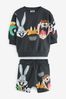 Charcoal Grey Looney Tunes Crew Sweatshirt and Shorts Set (3mths-8yrs)