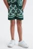 Green Multi Reiss Jack Knitted Elasticated Waistband Shorts, Senior