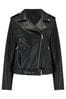 Pour Moi Black Michelle Vegan Leather Fuller Bust Biker Jacket