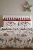 Catherine Lansfield Natural Christmas Town Reversible Duvet Cover Set