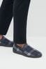 Navy Blue Check Closed Back Slippers