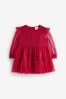 Red Mesh Baby Prom Dress (0mths-2yrs)