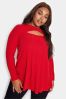 Yours Curve Red Twist Front Rib Swing Top