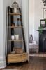 Dark Bronx Oak Effect Ladder Shelf, Large Corner